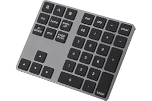 ‎VBESTLIFE VBESTLIFE 34 Keys Digital Wireless Bluetooth Numeric Keypad Portable Number Keypad USB Charge for IOS Laptop PC Compatible with Windows IOS Android System
