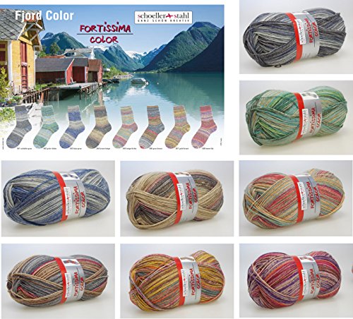 Schoeller & Stahl Fortissima Fjord Color 4-fädig 100 g Sockenwolle 367 gold-braun - 2