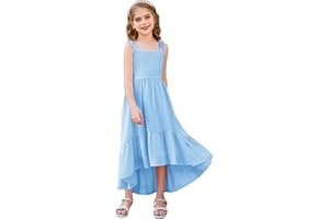 GRACE KARIN Girls Summer Elegant Chiffon Dress Straps A-Line Princess Dress for Kids 6-12 Years