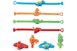 Baker Ross FC947 Dinosaurie armband - 8-pack, fyllning för barnkalas, armband för barn, barnleksaker