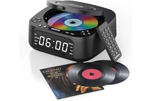 MONODEAL CD Player Tragbar mit Wireless Charger, 2025 Tragbarer CD Player Bluetooth, Wiederaufladbar FM Radio und Lautsprecher Für Zuhause und Draußen, Groß Display, Wecker, SleepTimer