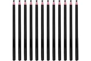 WISESURF 12pcs Grease Pencils Wax China Marker Pencils, Black Peel-Off Self Sharpening Crayons for Glass Metal Wood Ceramic Leather Fabric Non-Porous Surfaces Garden Marking Tools for DIY Crafts Tailoring Cray