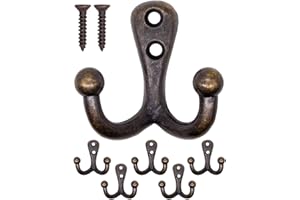 Fuxxer Set di 5 ganci a doppio gancio, in ottone e bronzo