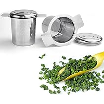 Infusore T&egrave; In Acciaio Inox 304 - 2 Pezzi Con Coperchio E Manici Pieghevoli | Filtro Extra Fine