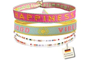 happymaker Boho Jewellery for Women, Surfer-Style Fabric Bracelet, Waterproof and Handmade