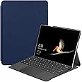 Surface Go Case, Gylint Slim Fit Leather Smart Case Cover with Pencel Holder for Microsoft Surface Go 2018 (Navy Blue)