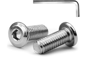 MINHER M4 x 20mm 10Pcs Cabeza plana Tornillos de cabeza hueca hexagonal Pernos,Pernos para muebles, Acero inoxidable A2 V2A,Rosca completa (con Llaves Allen)