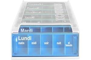 Anabox - Pilulier Semainier Anabox Croisière - Organisateur de Médicaments 7 Jours 5 Cases par Jour - Boîte à Pilules Grande Capacité - Dispositif Médical Allemand - Sans BPA
