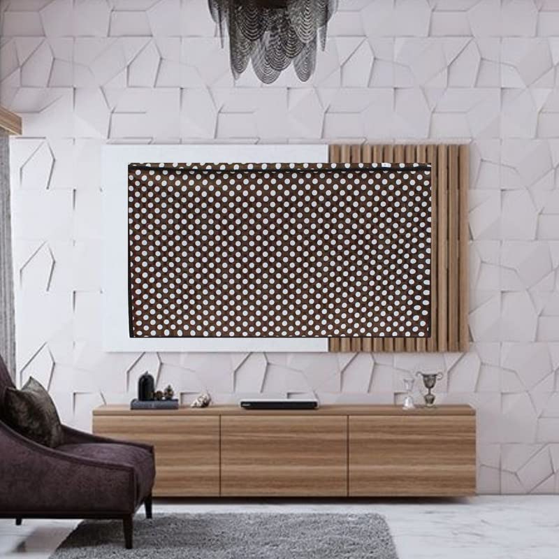 Kajal Dream Cool PVC LED TV Cover for 42 Inch/Dustproof Television Cover Protector Compatible for All Models (Coffee&White Bunde) Print -18
