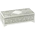 Sophia JTB100 Silver Plated Trinket Box in Antique Style With Feet