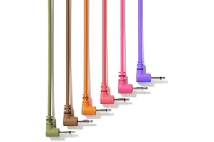 ExcelValley - Rechtwinkliger Mono Modular Patchkabel TS 3,5mm 1/8 Zoll Eurorack Synthesizer [6B-Pack | 180 cm - 70,87"]