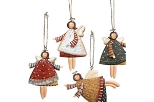 ORIENTAL RIVERKIT Weihnachtsanhänger Dekoration Metall Engel Anhänger Schneeflockenmuster Anhängerdekorationen, Für Anhänger, Dekorationen 10 * 10 * 10 cm (4 Stücke)