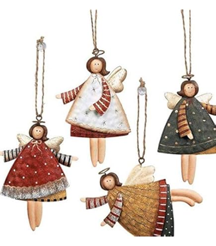 Logbuch-Verlag 4 engelen om op te hangen, boomversiering, kersthangers voor de kerstboom, 7,5 cm Logbuch-Verlag 4 engelen om op te hangen, boomversiering, kersthangers voor de kerstboom, 7,5 cm