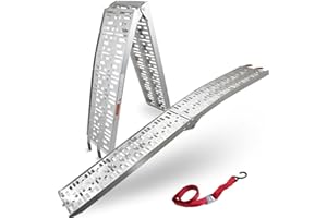 ‎BITUXX BITUXX 1x Alu Rampe Motorradrampe Auffahrrampe Verladeschiene Verladerampe Auffahrschiene 340kg 2,28m klappbar für Motorrad oder Mofa