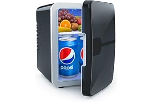 LVELFE Mini Fridge 4 Litre 2-in-1 Small Fridge with Cooling and Heating Function, AC + 12 V DC Portable Fridge Quiet for Car, Bedroom, Office, Desk and Dormitories/Cosmetics, Drinks, Fruit