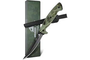 DRAGON RIOT Coltello Per Sfilettare Il Pesce 13cm, Coltello Da Pesce In Acciaio Inox Con Manico Antiscivolo, Coltello Da Disosso A Codolo Pieno, Coltello Da Esterno Per Pesce E Carne