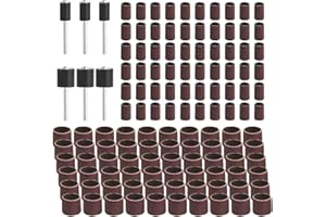WMYCONGCONG 120 Stück Trommelschleifer-Schleifband für Dremel, Körnung 240, 3/8" und 5/8" Schleifhülse und Dorn, Zubehör für Elektrowerkzeuge, Heimwerkerbedarf