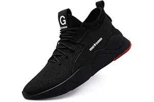 HALFSUMO Obuwie ochronne dla mężczyzn i kobiet, stal nierdzewna, lekkie buty ochronne ze stalowymi nakładkami, sportowe, oddychające, uniseks