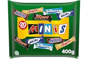MINIATURES MIX - Assortiment de minis barres chocolat - Chocolats à Offrir pour Noël - Boîte Cadeau - MARS, TWIX, SNICKERS, BOUNTY, MILKY WAY - 400g