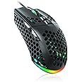 SOLAKAKA Wired Gaming Mouse with Honeycomb Shell,Adjustable 12800 DPI,7 Programmable Buttons,Lightweight Gaming Mice Ergonomic Computer Mouse Gaming for Windows/PC/Mac/Laptop Gamer,Black