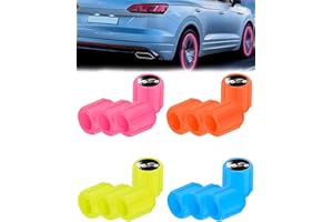 CULEB 16 Piezas Tapas de Válvulas Luminosas para Coche,Tapas de Válvulas de Neumáticos Fluorescentes Universales con Gráficos de Autos Deportivos,para Coche,SUV,Bicicleta,Motocicleta(4 Colores)