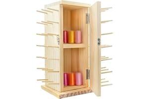 Celestia Porte Bobine, Rangement Bobine de Fil Couture, 360° Rotation Support de Filetage de Bois, Organisateur de Fil Pour Couture, Courtepointe, Broderie, Cheveux Tressage Et Bijoux
