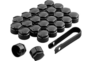 AUTOUTLET 24PCS Radmutternkappen 17 mm, Radschrauben Radmuttern Radschraubenkappen rund, Universal Kunstsoff Radmutternkappen mit Entfernungswerkzeug