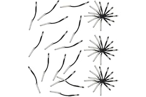 DRERIO 100 szt. elastycznych zawieszek skarbowych, metalowe zawieszki skarbu, stacjonarne, elastyczne zapięcia papierowe, elastyczne krawaty papierowe, krawaty, dziurkacze, czarne, krótkie tagi,