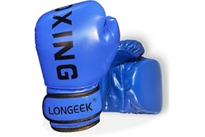 Longeek Gants de Combat de Boxe,Gants d'entraînement de Boxe Gants de Boxe Enfant 3 à 15 Ans Sac de Frappe,Kickboxing, Muay Thai, MMA,4-6 oz Junior Boxing Gloves