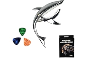 YOUNLEN Guitar Capo capo for acoustic guitar Zinc Alloy Capo Shark Guitar Capo Suitable for acoustic and electric guitars, ukulele 6+12 strings（silver）