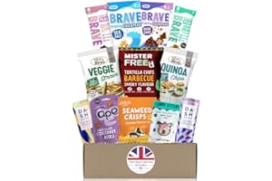 THE GREAT BRITISH KITCHEN TGBK Vegan Snacks Hamper Gift Box | Vegan Savoury Snacks, Healthy Vegan Sweets and Vegan Drinks | Vegan Treats and Sweet Hampers for Veganuary, Birthdays