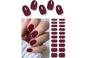 Wahrshei Unghie Gel Adesive UV | Red Cherry Smalto Adesivo Gel UV | 20 PCS Pellicola per Unghie Autoadesiva | Adesivi per unghie in gel, Impacchi di Smalto Gel per Unghie