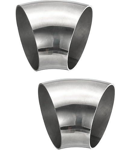 PATIKIL 2 Stuks Roestvrijstalen Buisbogen 45 Graden 63mm OD - 304 RVS Uitlaatpijp Connector