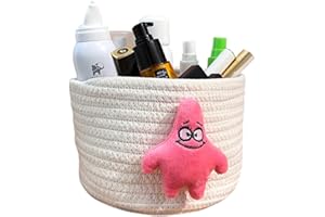 OUYIWEIMAOYI Cesto portaoggetti in corda di cotone,Organizer cestini portaoggetti,Perfetti per riporre oggetti di piccole dimensioni,Per riporre la casa e riporre i cosmetici (White)