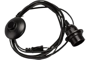 Mextronic - Cavo di alimentazione/portalampada con interruttore a pedale e attacco E27, 3,5 m, 190-250 V