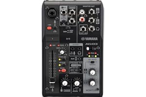 Yamaha AG03MK2 3-Kanal-Live-Streaming Mischpult mit USB-Audio-Interface – Für Windows, Mac, iOS und Android – In Schwarz