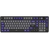 Hawk Gaming HK258 Membrane LCD RGB Kablosuz/Bluetooth Siyah Turuncu Full T&uuml;rk&ccedil;e Gaming Klavye (Gri Mor)