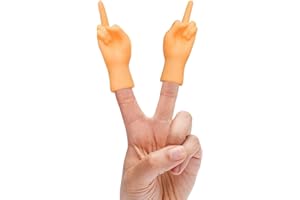 CreepyParty Tiny Hands Piccole Mani Dito Medio Manine Mini Marionette da Dito Mano Sinistra e Mano Destra Tiktok Gioco Giocattoli di Scherzo 2 Pezzi