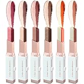 6 Pieces Dual Color Eyeshadow Pencil, Creamy Blending Formula for All Day | 2 in 1 Glitter Eyeshadow Pencil Long Lasting Crea