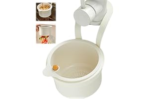 RAWWEFACTIC Abflusssieb Küchenspüle Sieb für Spülbecken Aufhängbar, Snap-Button Abtropfkorb für Spülbecken, Waschbecken Sieb Siebkorb Abnehmbar, Sink Strainer, Spülbecken Sieb Küche Abfluss Spüle (Weiß)