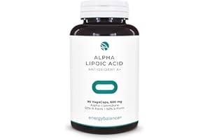 ‎ENERGYBALANCE EnergyBalance Alpha-Liponsäure - Kapseln mit Antioxidantien - Thioctsäure - für Vegetarier - Vegan, Glutenfrei - 90 VegeCaps à 600 mg