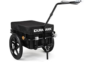 DURAMAXX Big Mike - Rimorchio per Biciclette, Cassone di Trasporto, Volume 70 L, capacità: Max. 40 kg, Frizione Sfera per Biciclette da 26"a 28", Telaio in Tubo Verniciato a Polvere