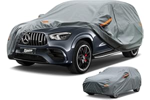 Kayme Heavy Duty Car Cover Waterproof Breathable, Outdoor 5 Layers Full Cover Sun Rain Dust All Weather Protection, Universal Fit Q7, GLE, X5, XC90, Range Rover, Cayenne Etc. (485 To 510cm)