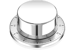 Gvolatee Timer Da Cucina Meccanico, Timer Cucina Magnetico Adsorbibile, Conto Alla Rovescia Rotante Da 60 Minuti Facile Da Usare Per Cucinare Dolci Cuocere Uova Sode,Timer In Acciaio Inossidabile