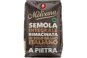 La Molisana, Semola di Grano Duro Integrale Rimacinata a Pietra, Solo Grano Italiano - Ideale per Pane, Pasta Fresca, Pizza, Dolci e Rustici - Confezione da 1 kg