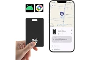 Android Wallet Tracker Karte Wiederaufladbares Air Tag Card, Kompatibel mit der Google Find Hub App (Nicht für iOS oder Huawei), Kabelloses Laden, IP68 Wasserdicht, für Schlüssel, Gepäck, 1 Pack