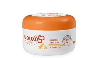 DOUXO S3 PYO Pads, 30 cotons imprégnés pour nettoyer, désinfecter et apaiser la peau des chiens et des chats