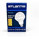 AKSU Atlantis Şarjlı LED Ampul 9W E27 1200mAh &ndash; 720 L&uuml;men, 6500K Beyaz Işık, Elektrik Kesintilerine Karşı Acil Aydınlatma