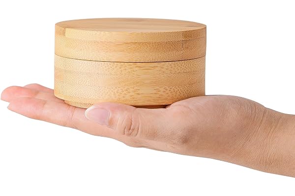 VViN cendrier avec couvercle, extérieur, fermeture en acier inoxydable et bambou, design rétro anti-odeurs pour la maison, le bureau, le balcon