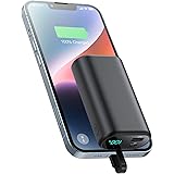 Power Bank con Cavi Integrati per iPhone, 10800mAh Caricatore Portatile PD 3.0A Ultra Compatto Powerbank Batteria Esterna con
